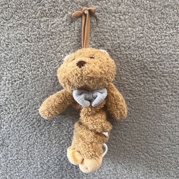 Soft Dreams Plush Teddy Bear Musical Crib Toy Brown Pull Down Vintage 93502 - Picture 1 of 8